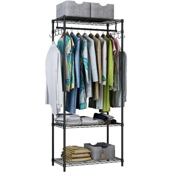 3 Tiers Heavy Duty Clothing Rack Metal Garment Rack Coat Rack Clothes Rack